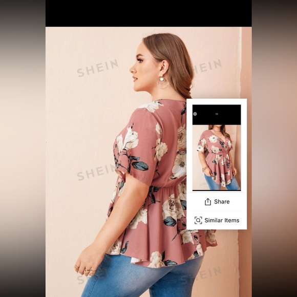 SHEIN 1X flower top - Picture 3 of 7